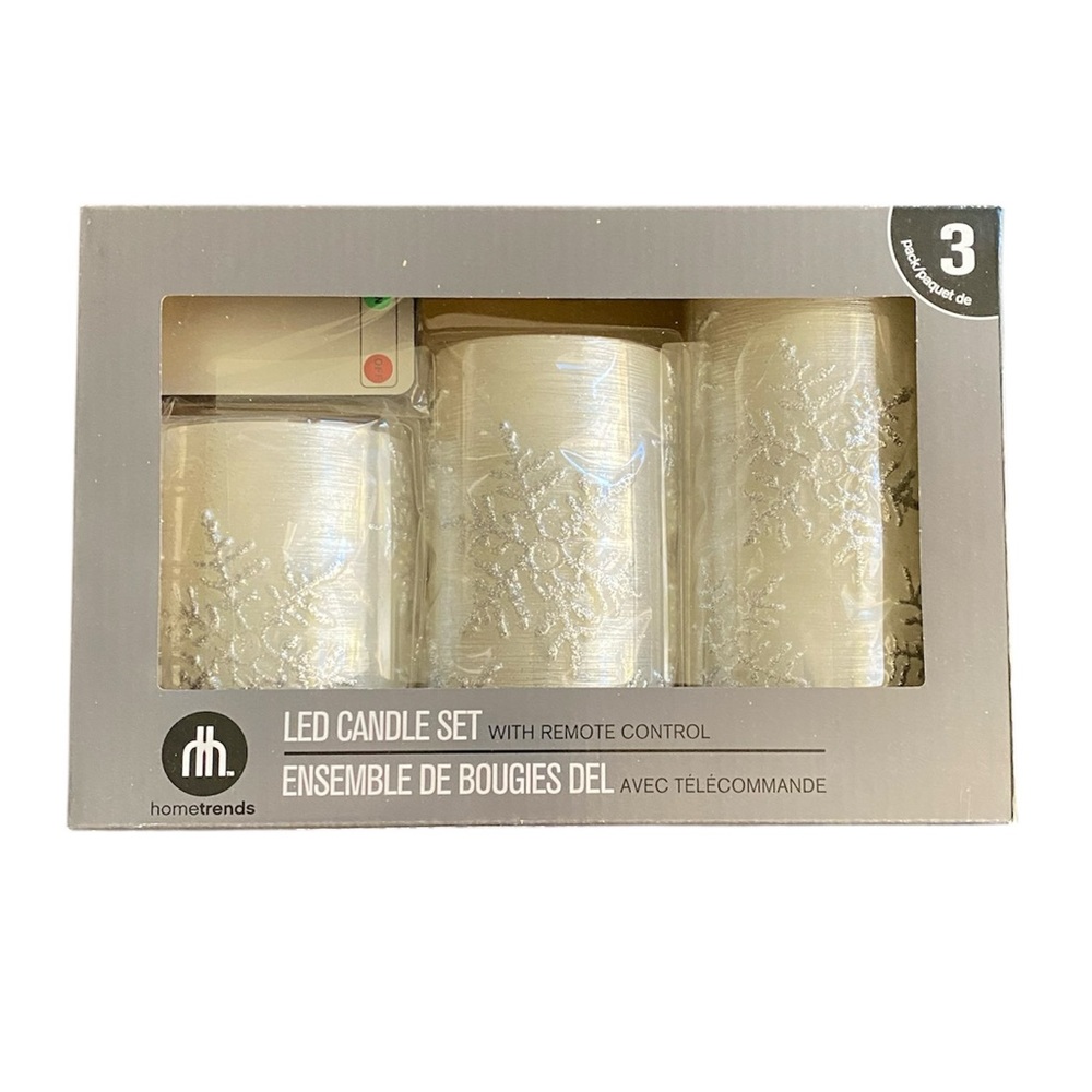 LED Christmas Holiday Winter Candle Set